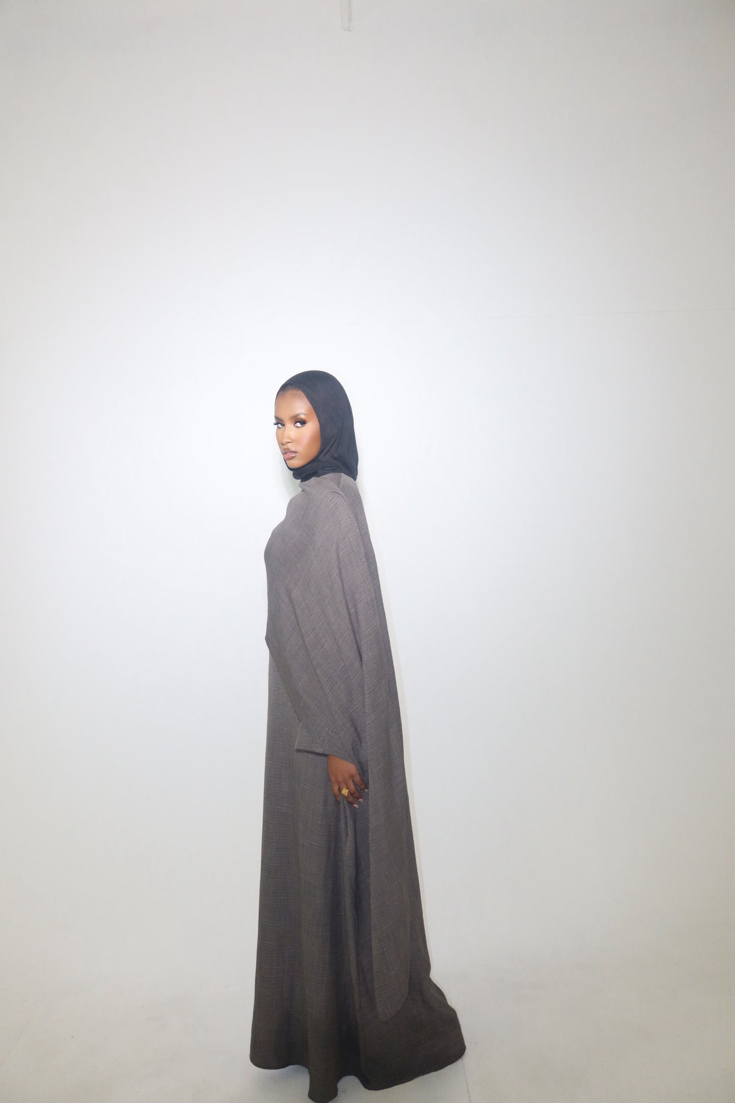 Charcoal Shawl Abaya