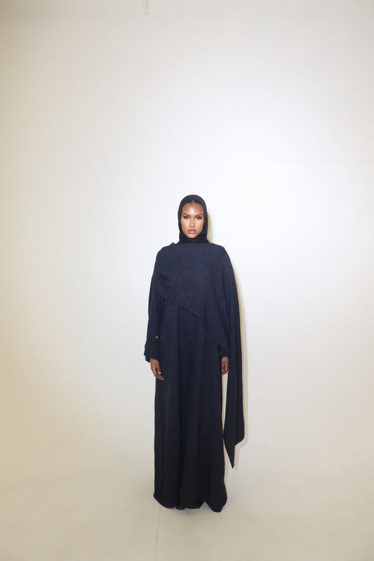 Midinight Blue Shawl Abaya