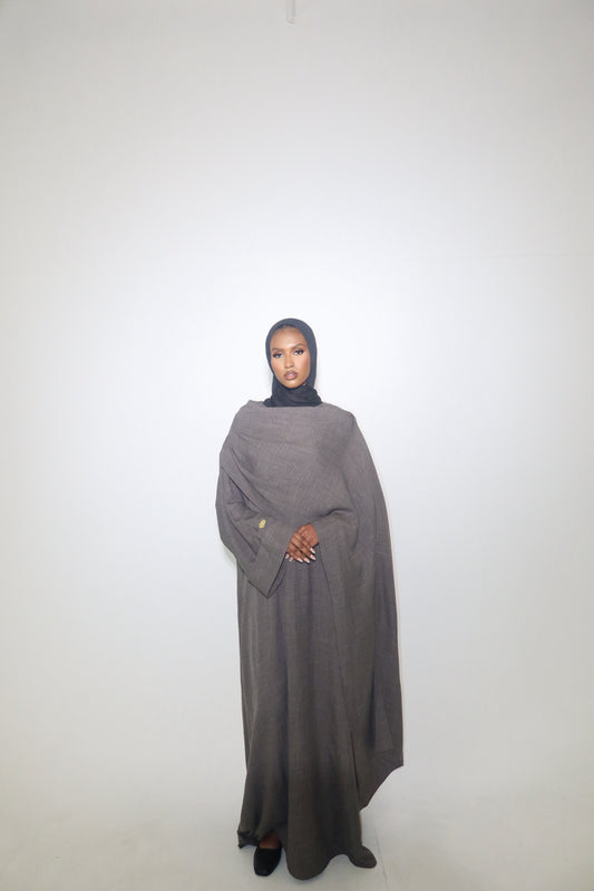 Charcoal Shawl Abaya